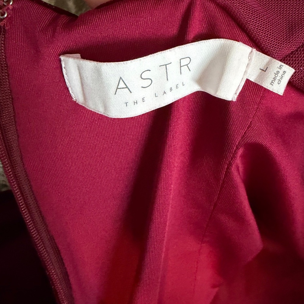 ASTR The Label Arista Burgundy Velvet Strapless U-Wire Ruched Midi Dress Large - Picture 8 of 11